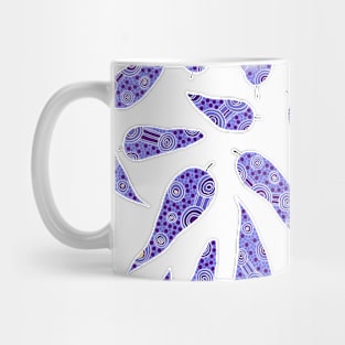 Aboriginal Art - Leaves Repeat Clear Blue Mug